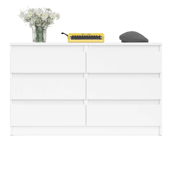 Широкий комод шесть ящиков МК 1200.6 белый
