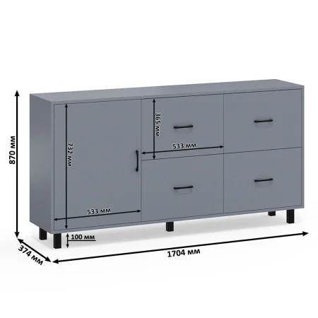 Комод 125-1704 графит