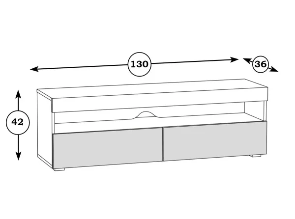 Тумба под ТВ Альба дуб крафт золотой/белый премиум Тумба под ТВ Альба дуб крафт золотой/белый премиум