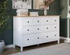 Комод 8 ящиков Кымор белый/светло-коричневый