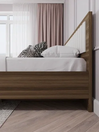 Кровать Роза 160 орех франклин/белый софт тренто