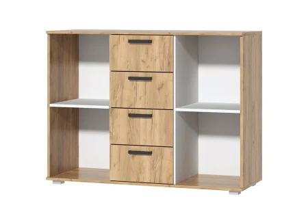 Комод №10 дуб крафт золотой/белый