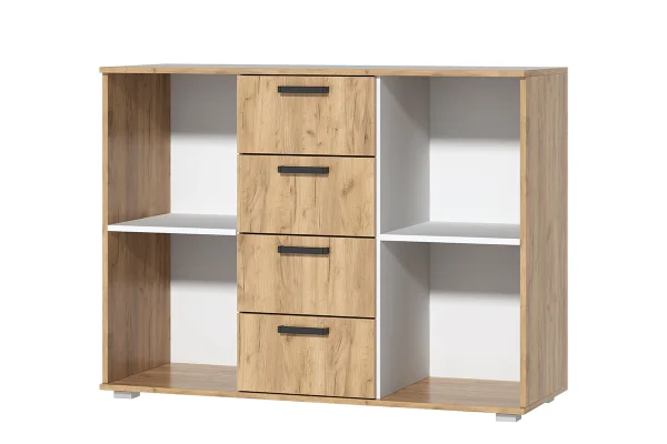 Комод №10 дуб крафт золотой/белый