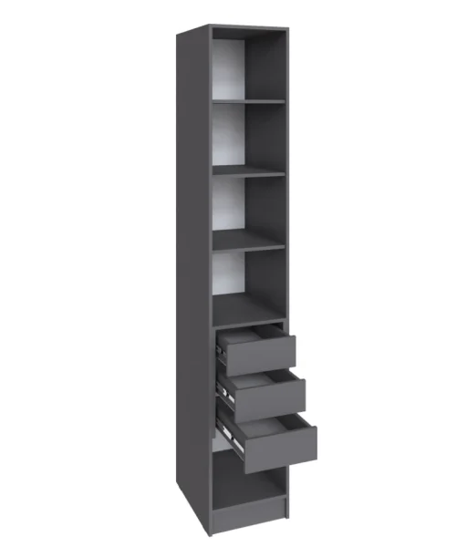 Шкаф Мадрид 0,4 с 3 ящиками внутри графит серый