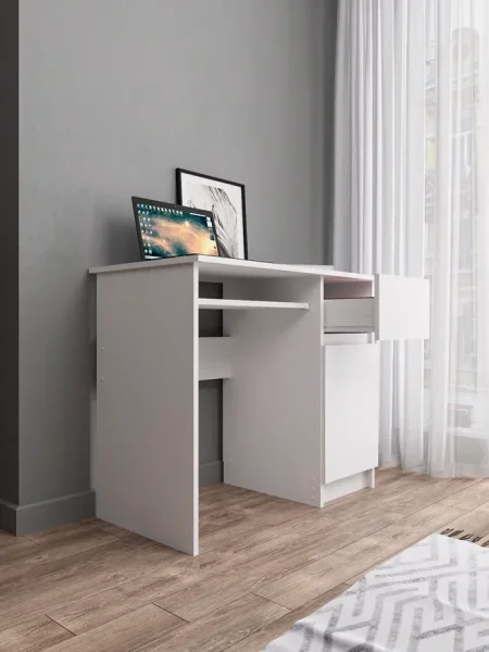 Стол письменный Мори МС-1 правый белый