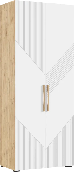 Шкаф 2-х створчатый Ирис 900 браш вайт/дуб крафт