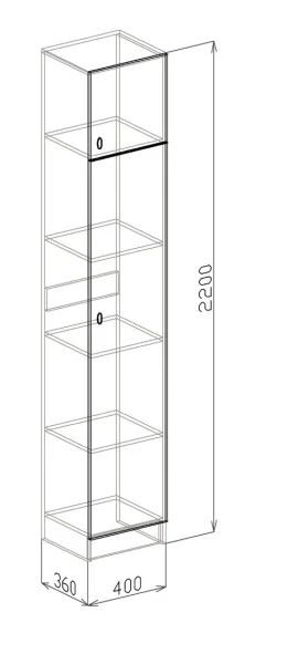 Пенал Вега ясень шимо темный/рельеф пастель