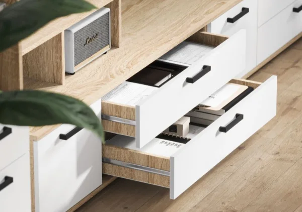 Тумба под ТВ Санса ТВ-01 дуб сонома/белый