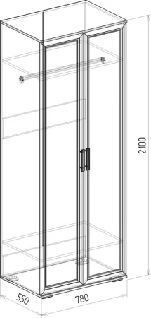 Шкаф платяной Корвет Люкс №6 ясень шимо светлый
