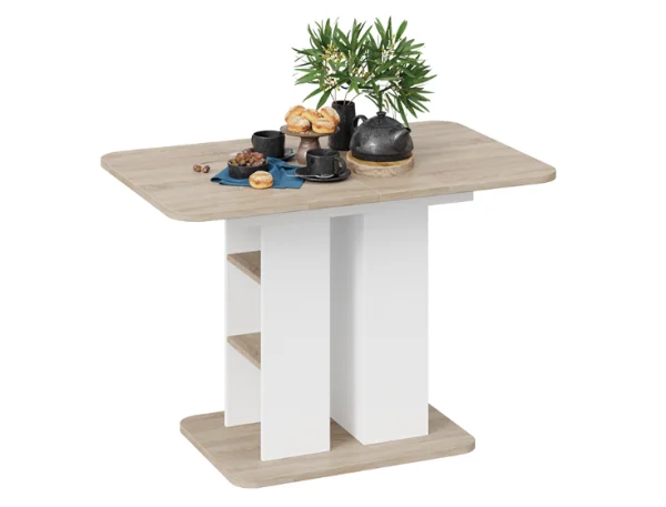 Стол обеденный Мюнхен тип 2 белый ясень/дуб сонома Стол обеденный Мюнхен тип 2 белый ясень/дуб сонома