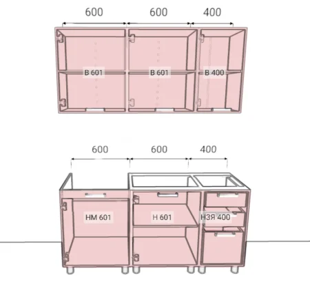 Кухня Лаванда 1,6 кашемир/сталь