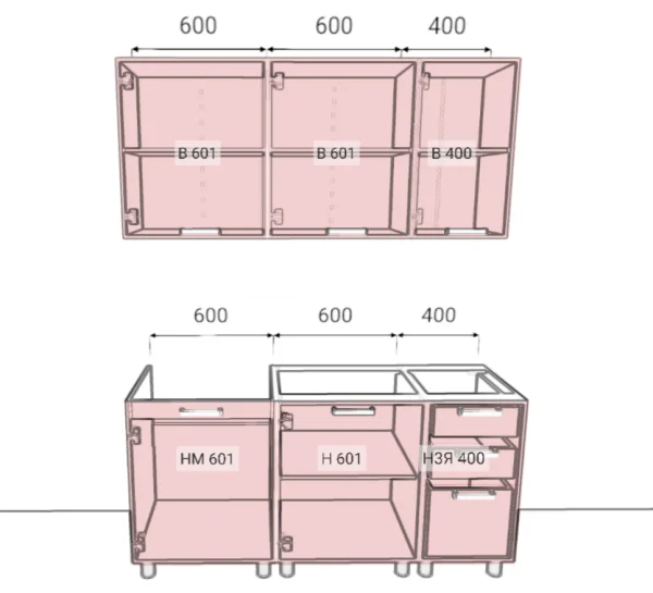 Кухня Лаванда 1,6 кашемир/сталь