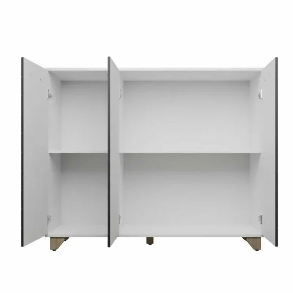 Комод Стокгольм белый/серый графит