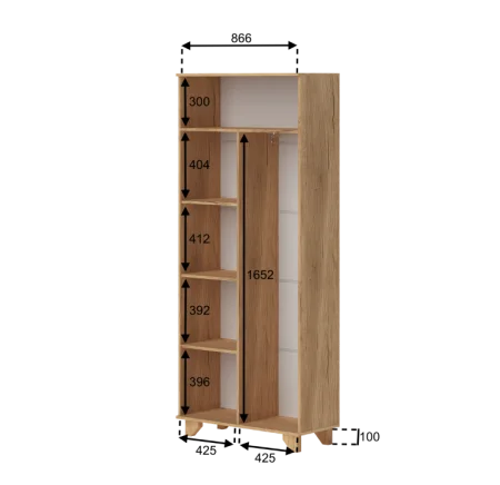 Шкаф Ньерд 900 дуб вотан/ива пепельная