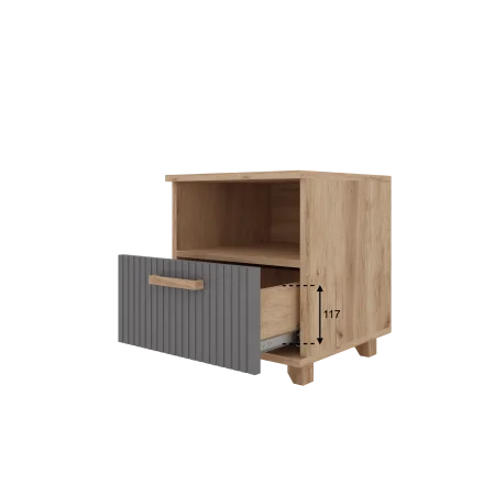 Тумба прикроватная Ньерд дуб вотан/черника