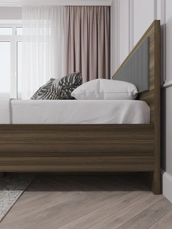 Кровать Роза 160 орех франклин/графит скин ройс