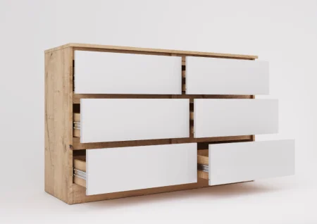 Комод Охта Лайт 1200.6 дуб вотан/белый