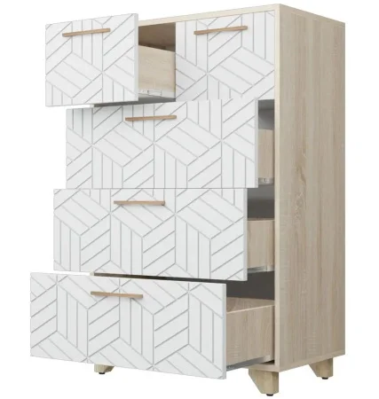 Комод Амстердам дуб сонома/белый матовый