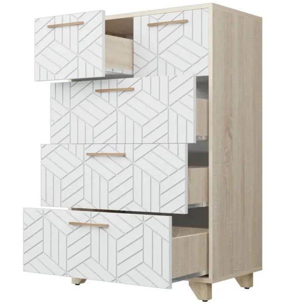 Комод Амстердам дуб сонома/белый матовый