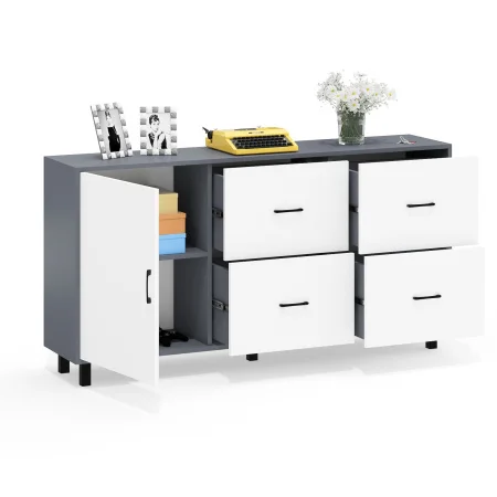 Комод 125-1704 графит/белый