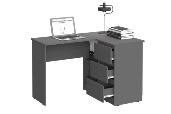 Стол письменный угловой Челси графит