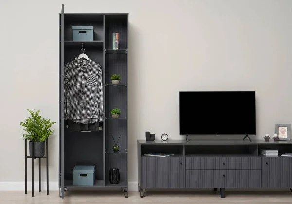 Модульная гостиная Оливия графит софт