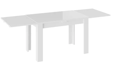 Стол обеденный Норман тип 1 белый/стекло белый глянец