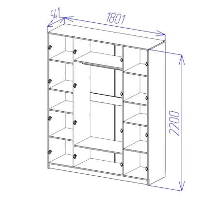 Шкаф Ньерд 1800 дуб вотан/можжевельник