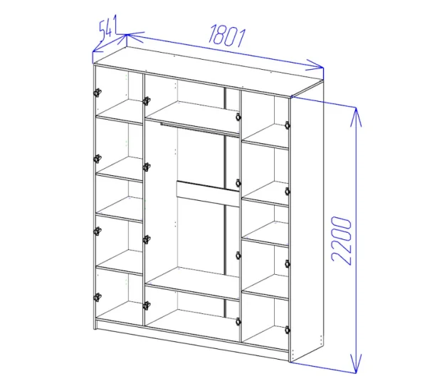 Шкаф Ньерд 1800 дуб вотан/можжевельник