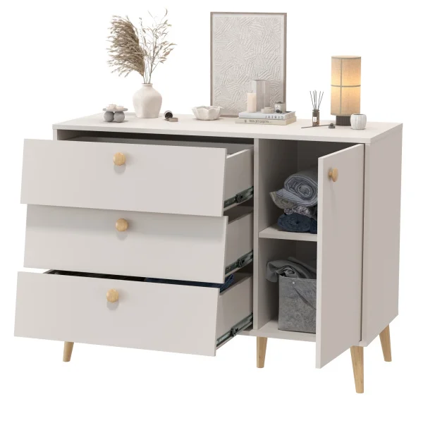 Комод с дверкой и тремя ящиками Афина 4-44901 кашемир серый