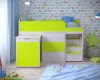 Кровать чердак Малыш 1600 дуб молочный/лайм