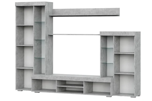 Гостиная МГС-5 цемент светлый/белый