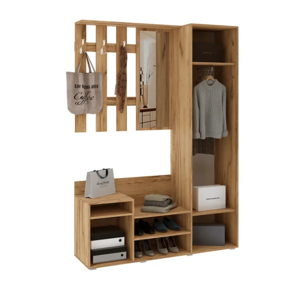 Прихожая Визит белый глянец/дуб крафт золотой