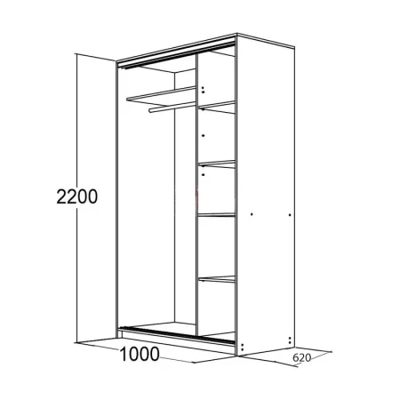 Шкаф-купе Мираж 10 с зеркалами дуб млечный