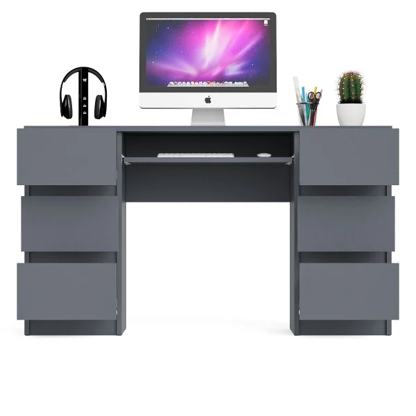 Компьютерный стол с двумя тумбами МС-2 графит