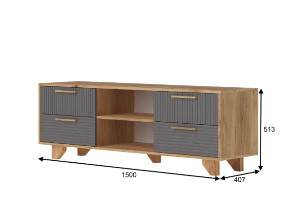 Тумба ТВ Ньерд 1500.4 дуб вотан/черника