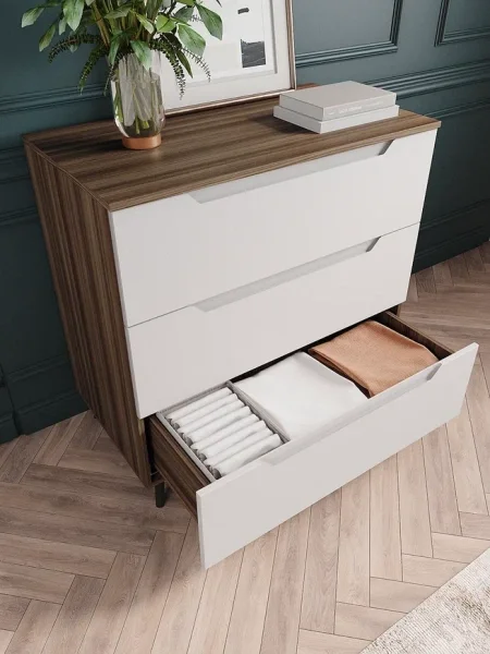 Комод Роза 900 орех франклин/белый софт тренто