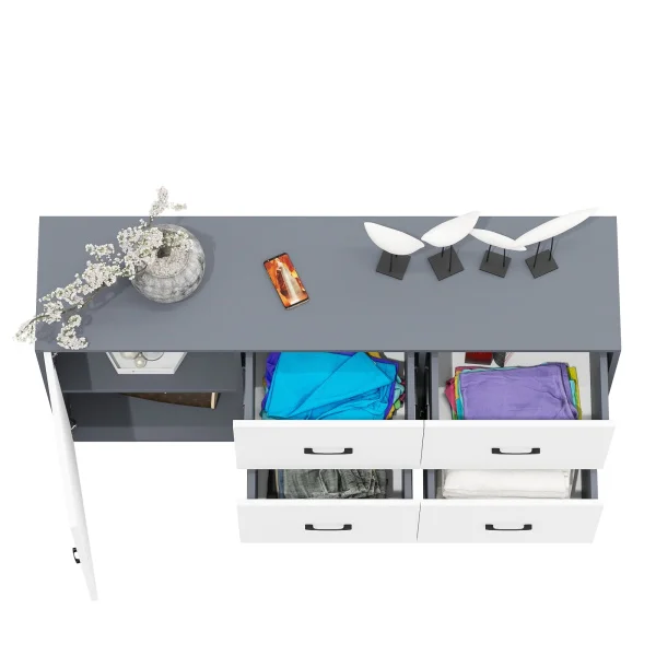 Комод 125-1504 графит/белый