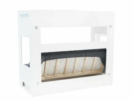 Кровать двухъярусная с диван-кроватью белый