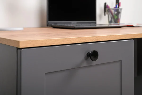 Стол письменный Остин 12.159 серый графит/дуб крафт золотой