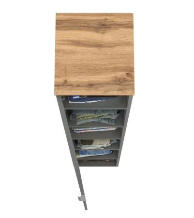 Шкаф-пенал Октава 13.228 серый графит/дуб крафт золотой