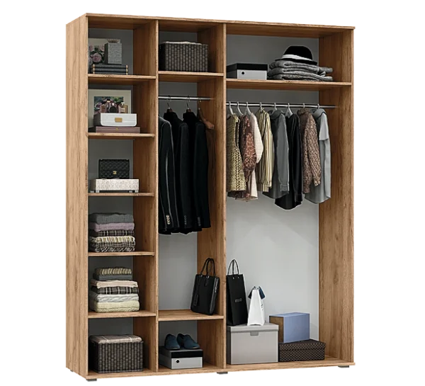 Шкаф 4-х створчатый Соренто дуб крафт золотой/бетон темный