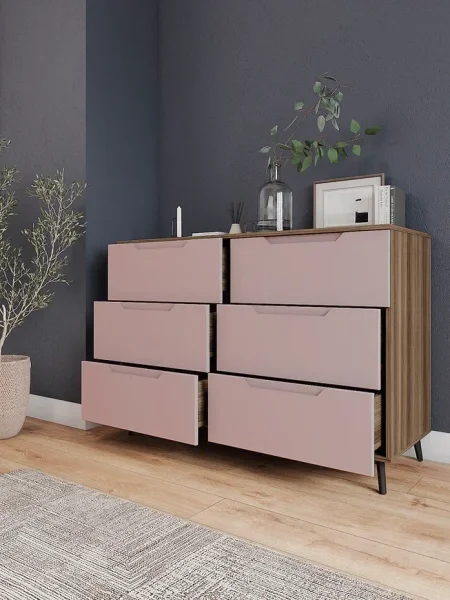 Комод Роза 1300 орех франклин/пудра скин тренто