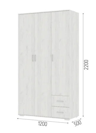 Шкаф Соло-1 (Нельсон ШК-01) дуб крафт белый