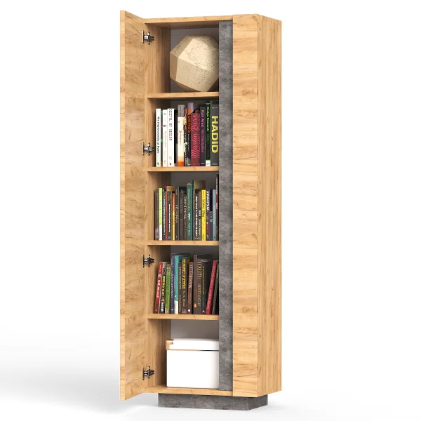 Шкаф комбинированный Арчи 10.05 дуб крафт золотой/камень тёмный