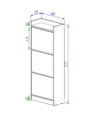 Обувница Охта Лайт 600.3 дуб вотан/белый