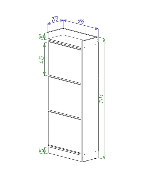 Обувница Охта Лайт 600.3 дуб вотан/белый