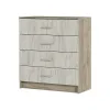 Комод 4 ящика Гармония КМ-601 дуб крафт белый/дуб крафт серый