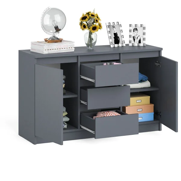 Комод-тумба три ящика и две дверки МК 1200.3 графит