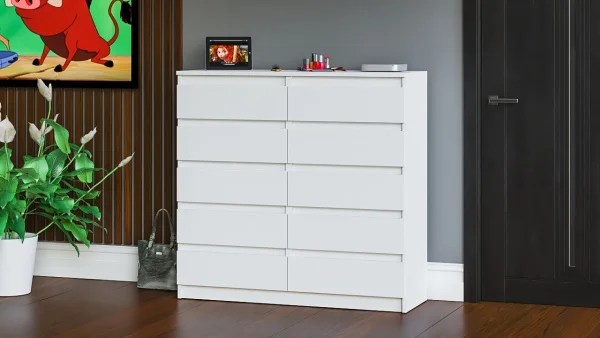 Комод десять выдвижных ящиков МК 1200.10 белый
